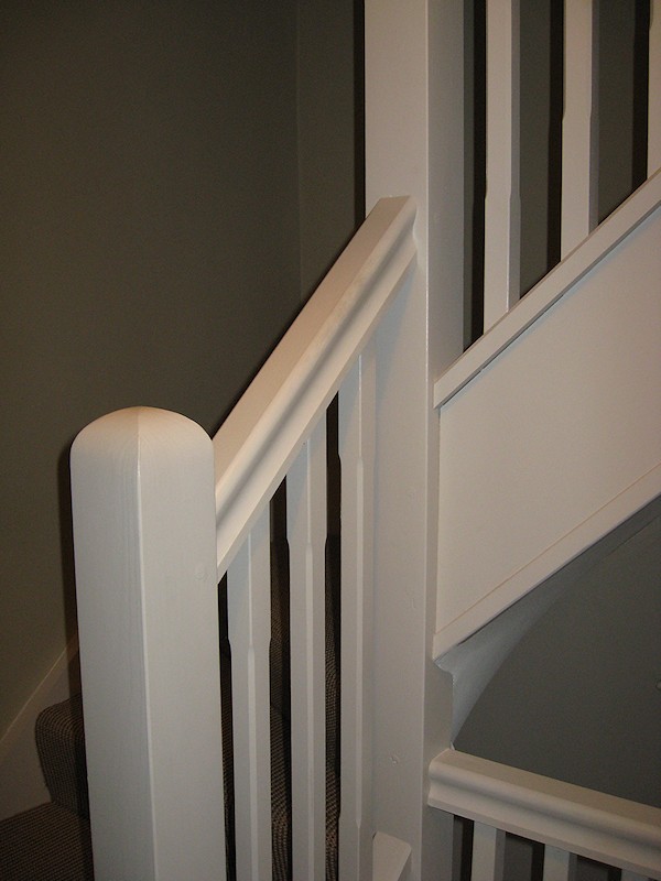 A softwood double turn winder staircase of a typical layout for a 2nd floor loft conversion to a semi detached property.