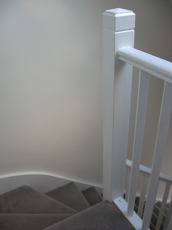 A softwood double turn, winder staircase with gallery into a new loft conversion.