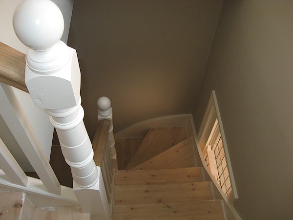 A double winder staircase for a loft conversion.