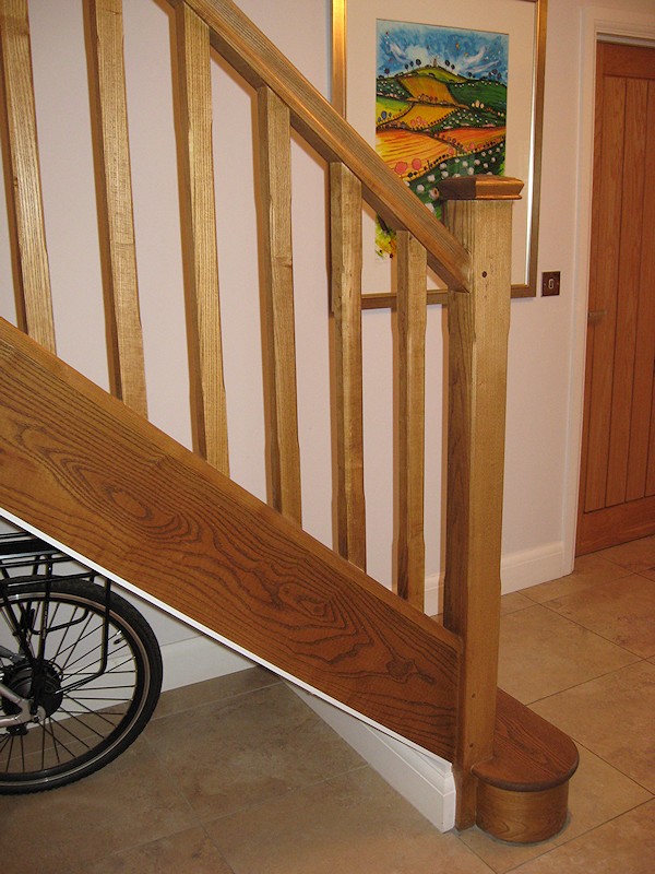 An ash straight flight staircase for a new build property.