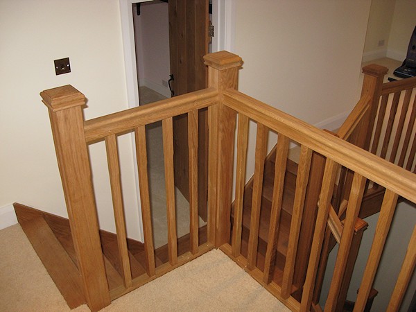 We produced this staircase that winds and splits off in each direction to the many floor levels within the very old farm cottage.