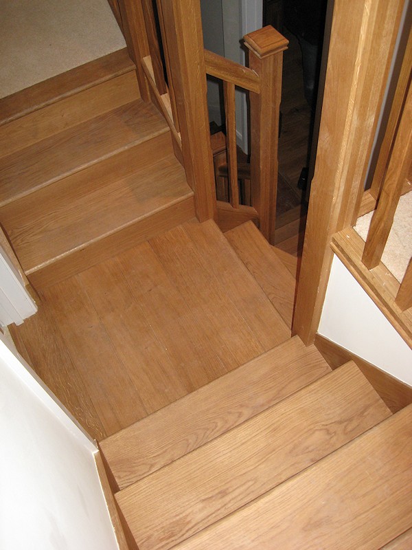 We produced this staircase that winds and splits off in each direction to the many floor levels within the very old farm cottage.