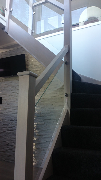 Ultra modern staircase constructed in oak.