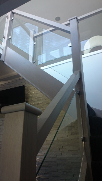 Ultra modern staircase constructed in oak.