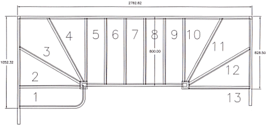 six winder with bullnose staircase