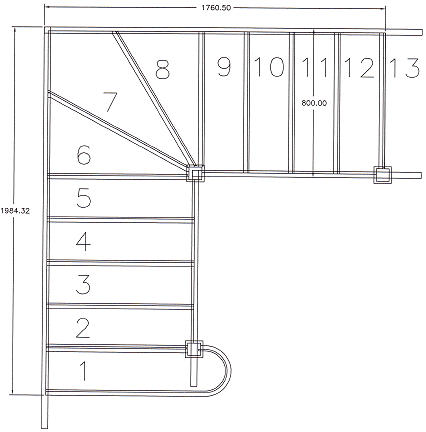 three winder clockwise with half curtail staircase