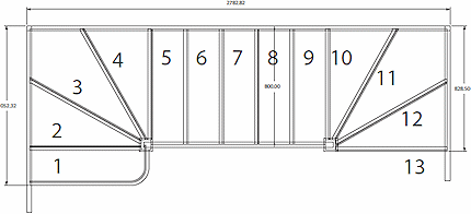 six winder with bullnose staircase